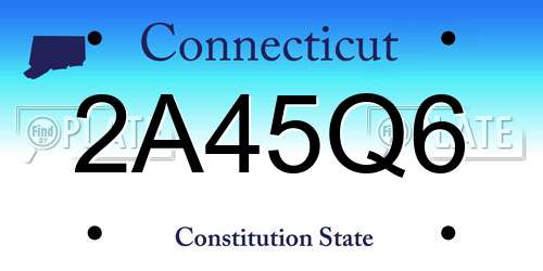 2A45Q6 Connecticut License Plate