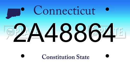 2A48864 Connecticut License Plate