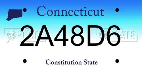 2A48D6 Connecticut License Plate