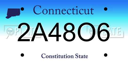 2A48O6 Connecticut License Plate