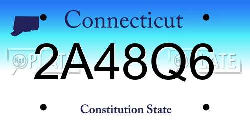 2A48Q6 Connecticut License Plate
