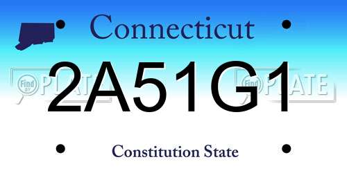2A51G1 Connecticut License Plate