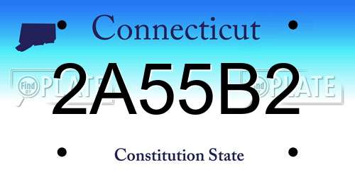 2A55B2 Connecticut License Plate