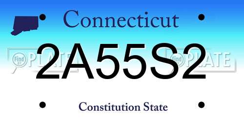 2A55S2 Connecticut License Plate