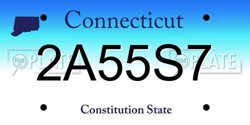 2A55S7 Connecticut License Plate