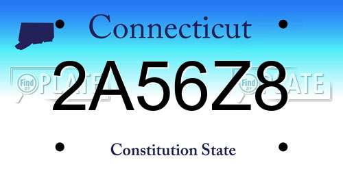 2A56Z8 Connecticut License Plate