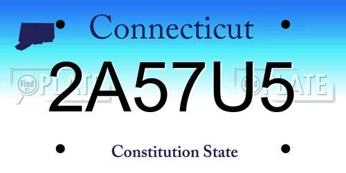 2A57U5 Connecticut License Plate
