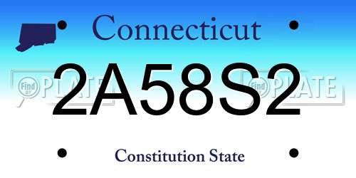 2A58S2 Connecticut License Plate