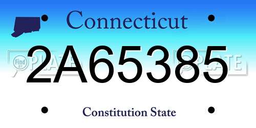 2A65385 Connecticut License Plate