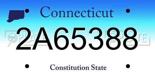 2A65388 Connecticut License Plate
