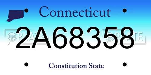 2A68358 Connecticut License Plate