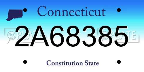 2A68385 Connecticut License Plate