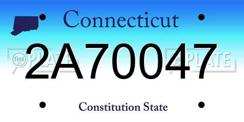 2A70047 Connecticut License Plate