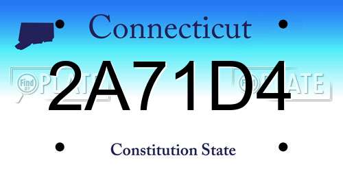 2A71D4 Connecticut License Plate