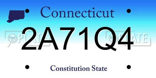 2A71Q4 Connecticut License Plate