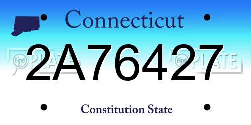 2A76427 Connecticut License Plate