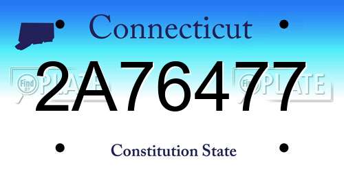 2A76477 Connecticut License Plate