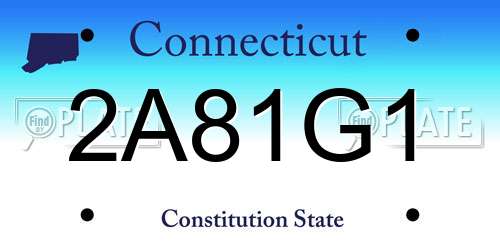 2A81G1 Connecticut License Plate