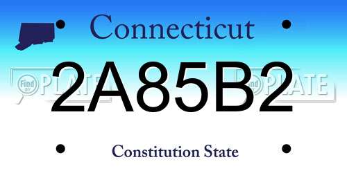 2A85B2 Connecticut License Plate