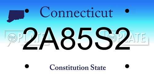 2A85S2 Connecticut License Plate