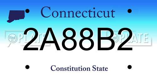 2A88B2 Connecticut License Plate