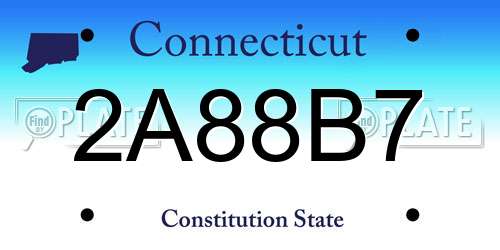 2A88B7 Connecticut License Plate