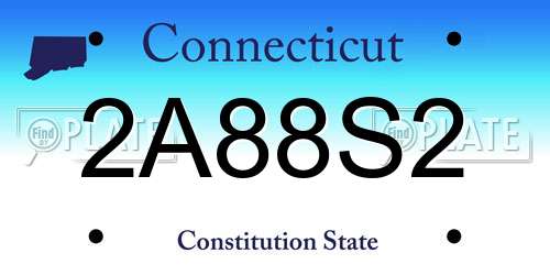 2A88S2 Connecticut License Plate