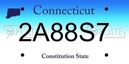 2A88S7 Connecticut License Plate