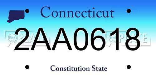 2AA0618 Connecticut License Plate