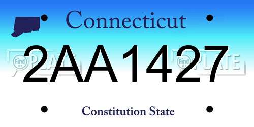 2AA1427 Connecticut License Plate