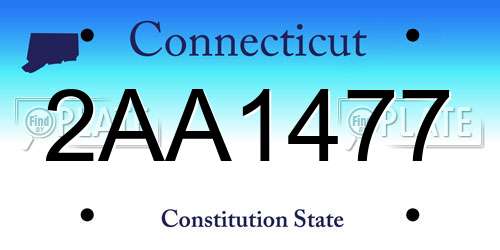 2AA1477 Connecticut License Plate