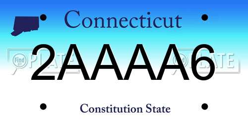 2AAAA6 Connecticut License Plate