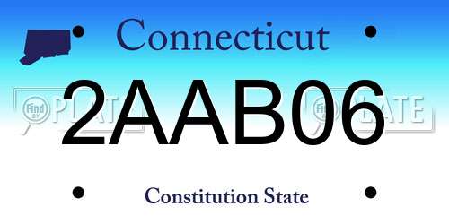 2AAB06 Connecticut License Plate