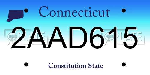 2AAD615 Connecticut License Plate