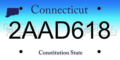 2AAD618 Connecticut License Plate