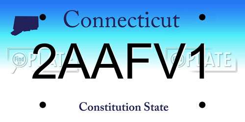 2AAFV1 Connecticut License Plate