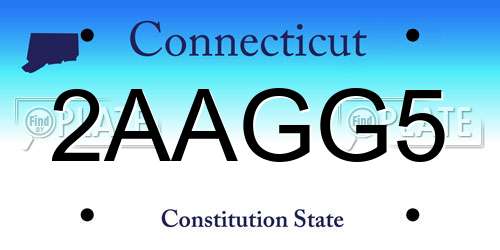 2AAGG5 Connecticut License Plate