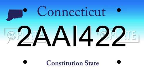 2AAI422 Connecticut License Plate