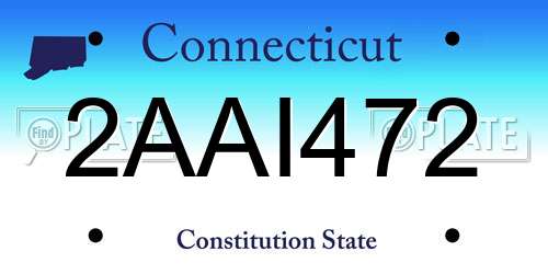 2AAI472 Connecticut License Plate