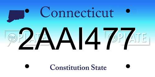 2AAI477 Connecticut License Plate