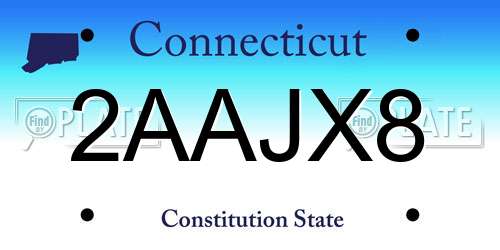 2AAJX8 Connecticut License Plate
