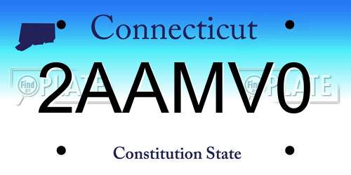 2AAMV0 Connecticut License Plate