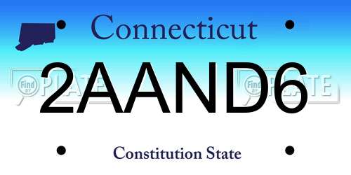 2AAND6 Connecticut License Plate
