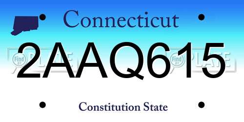 2AAQ615 Connecticut License Plate
