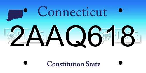 2AAQ618 Connecticut License Plate