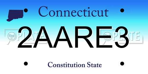 2AARE3 Connecticut License Plate