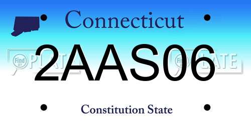 2AAS06 Connecticut License Plate
