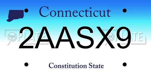 2AASX9 Connecticut License Plate