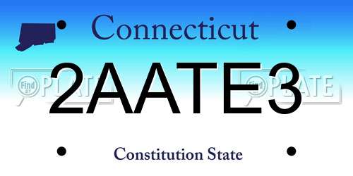 2AATE3 Connecticut License Plate