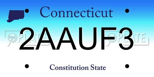 2AAUF3 Connecticut License Plate